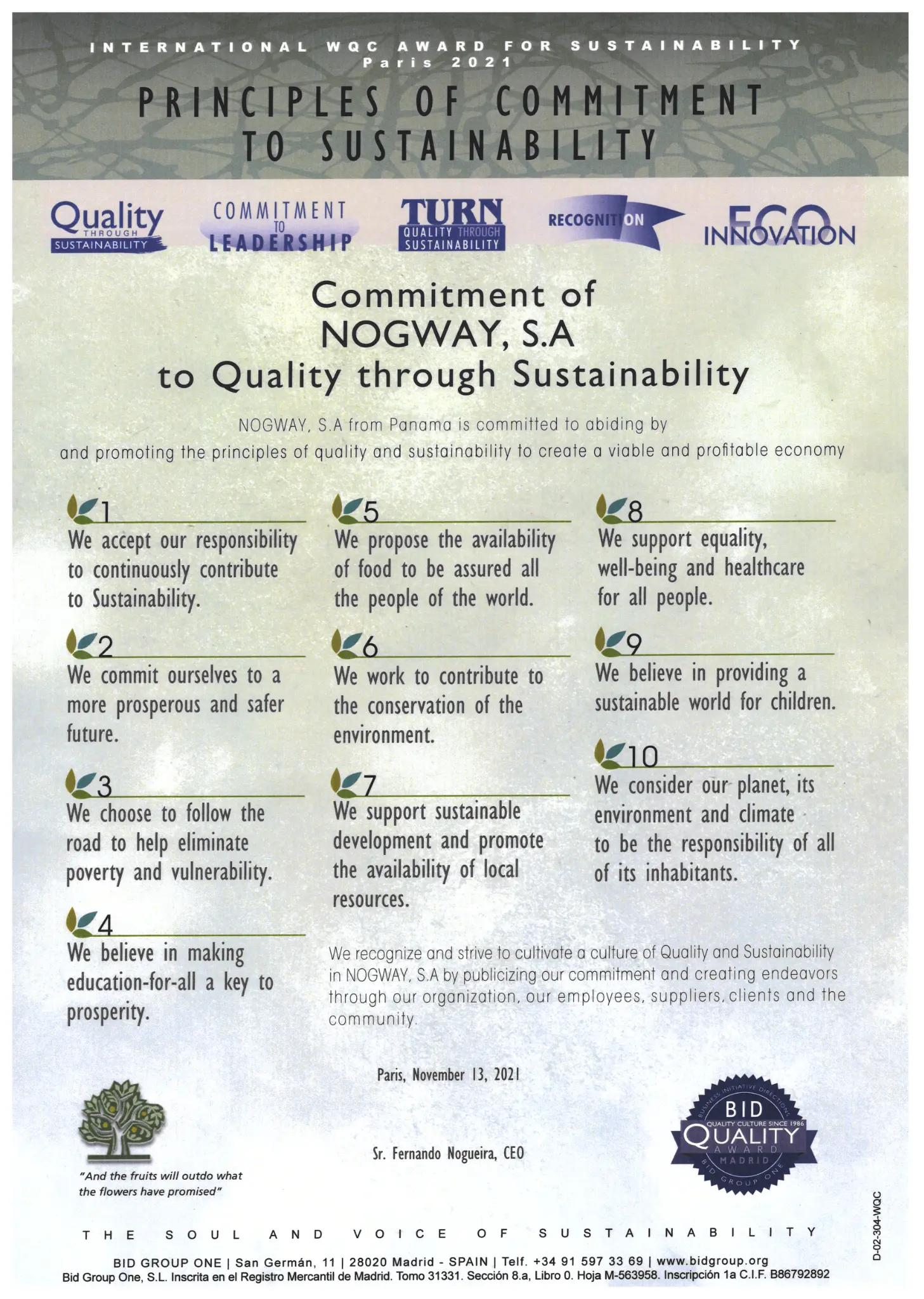Principles of Commitment